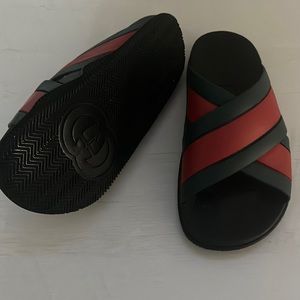 Gucci web slide sandals